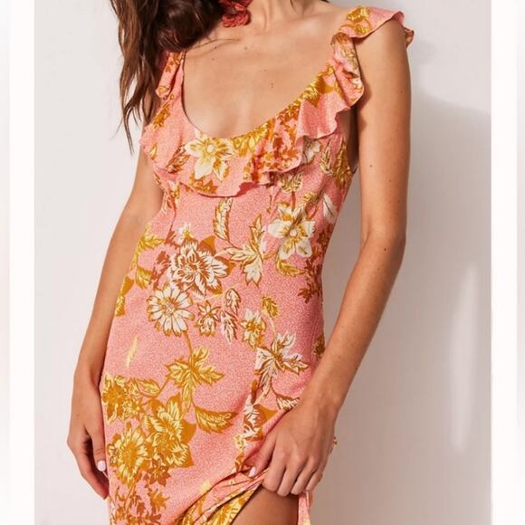 Free People Remind Me Floral Maxi Ruffle Small Dress - Picture 7 of 8